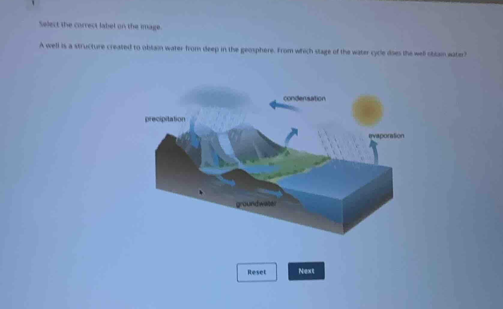 select the correct label on the image. a well is a structure created to…