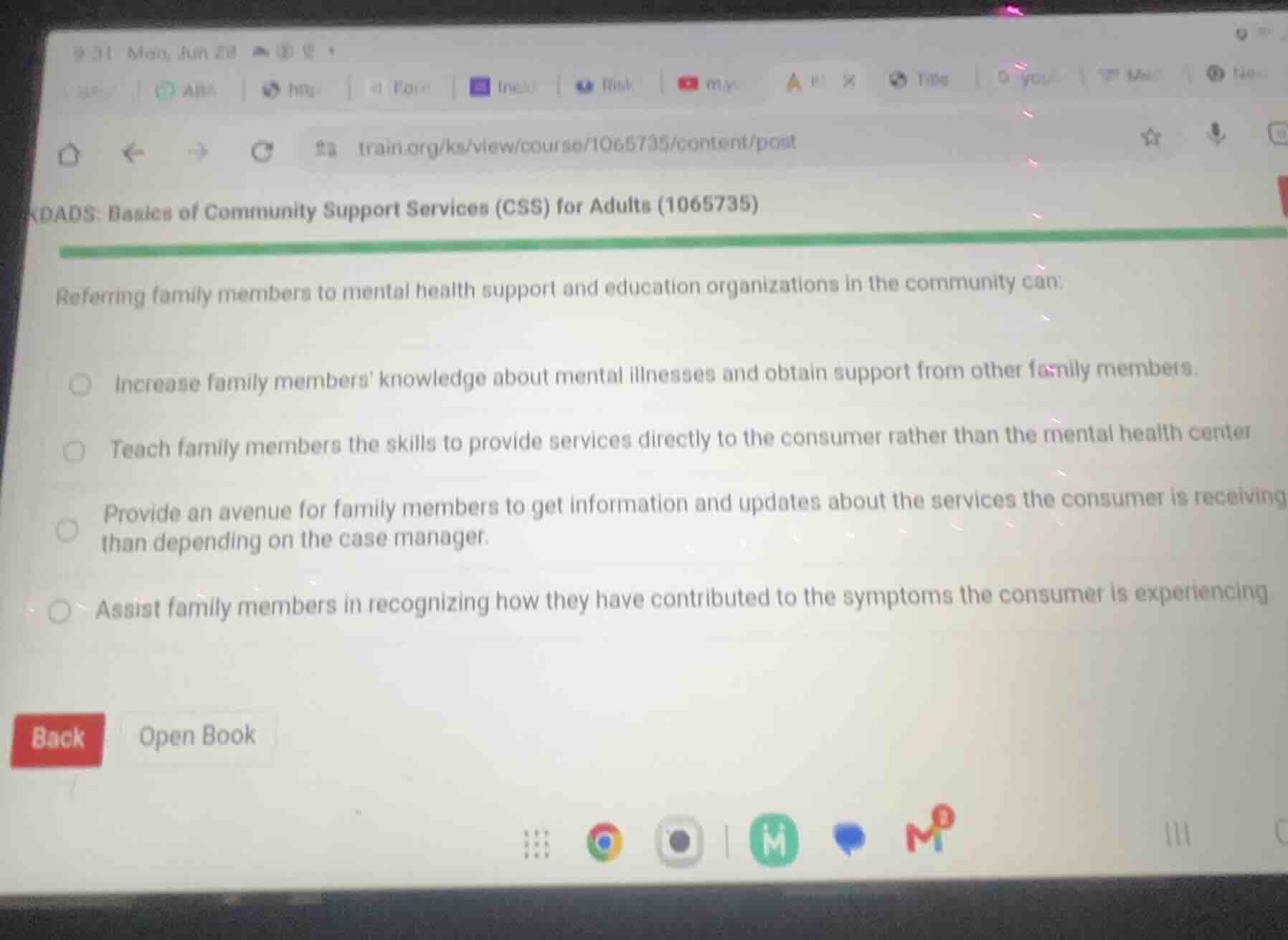 referring family members to mental health support and education organiz…