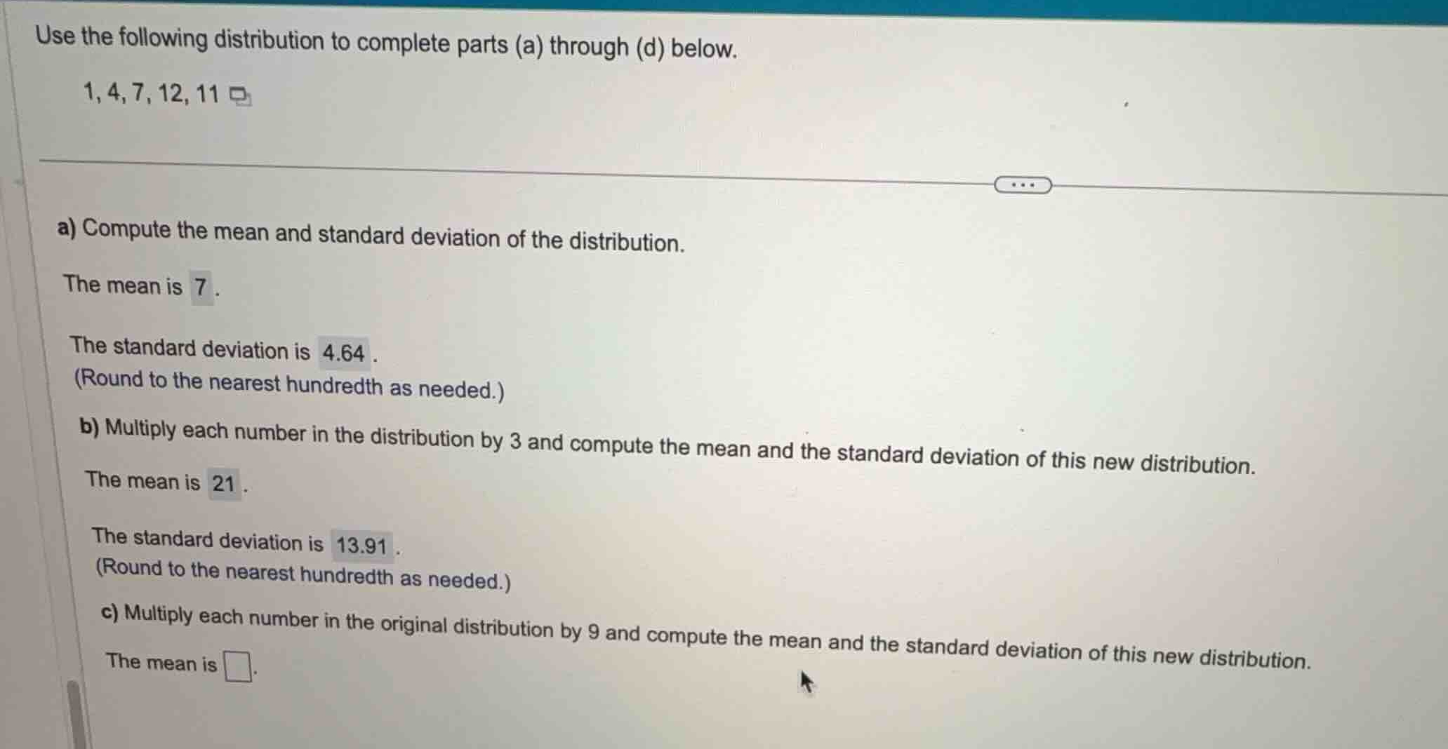 use the following distribution to complete parts (a) through (d) below.…