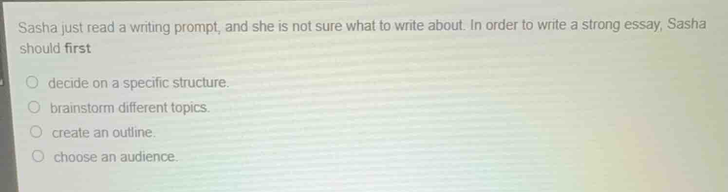sasha just read a writing prompt, and she is not sure what to write abo…