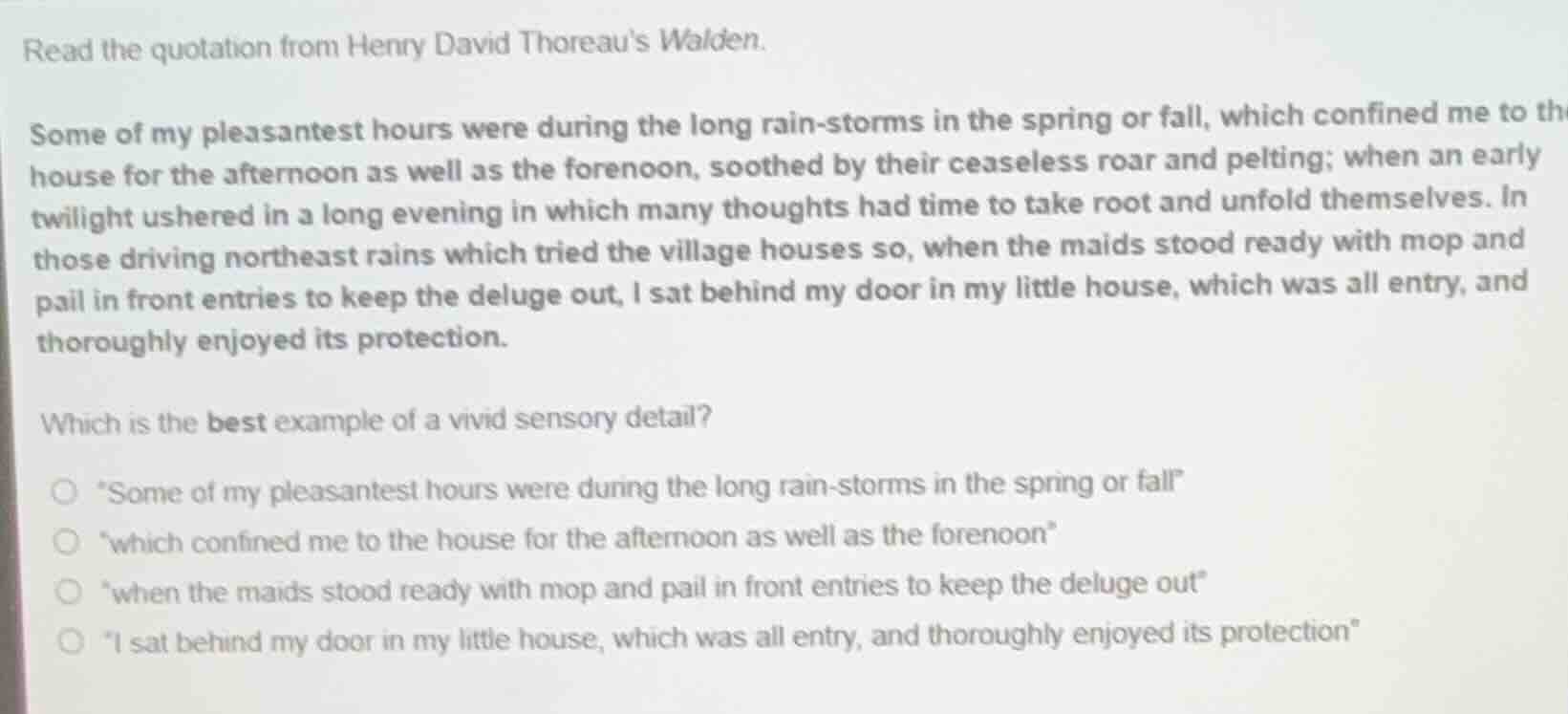read the quotation from henry david thoreaus walden. some of my pleasan…