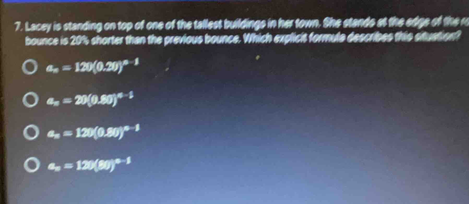 7. lacey is standing on top of one of the tallest buildings in her town…