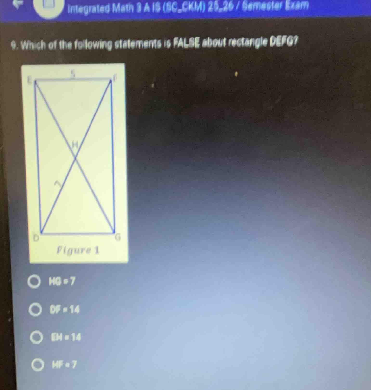 9. which of the following statements is false about rectangle defg? fig…