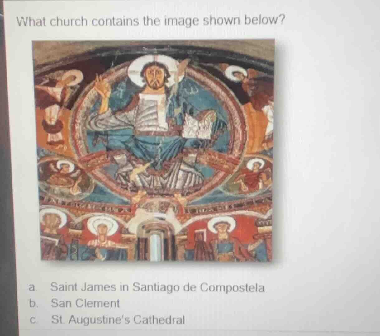 what church contains the image shown below? a. saint james in santiago …