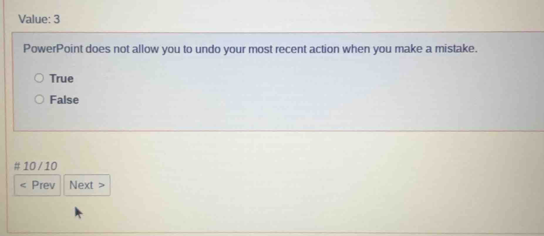 value: 3 powerpoint does not allow you to undo your most recent action …