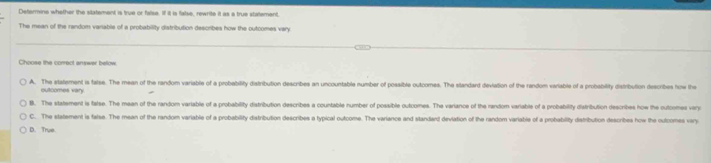 determine whether the statement is true or false. if it is false, rewri…