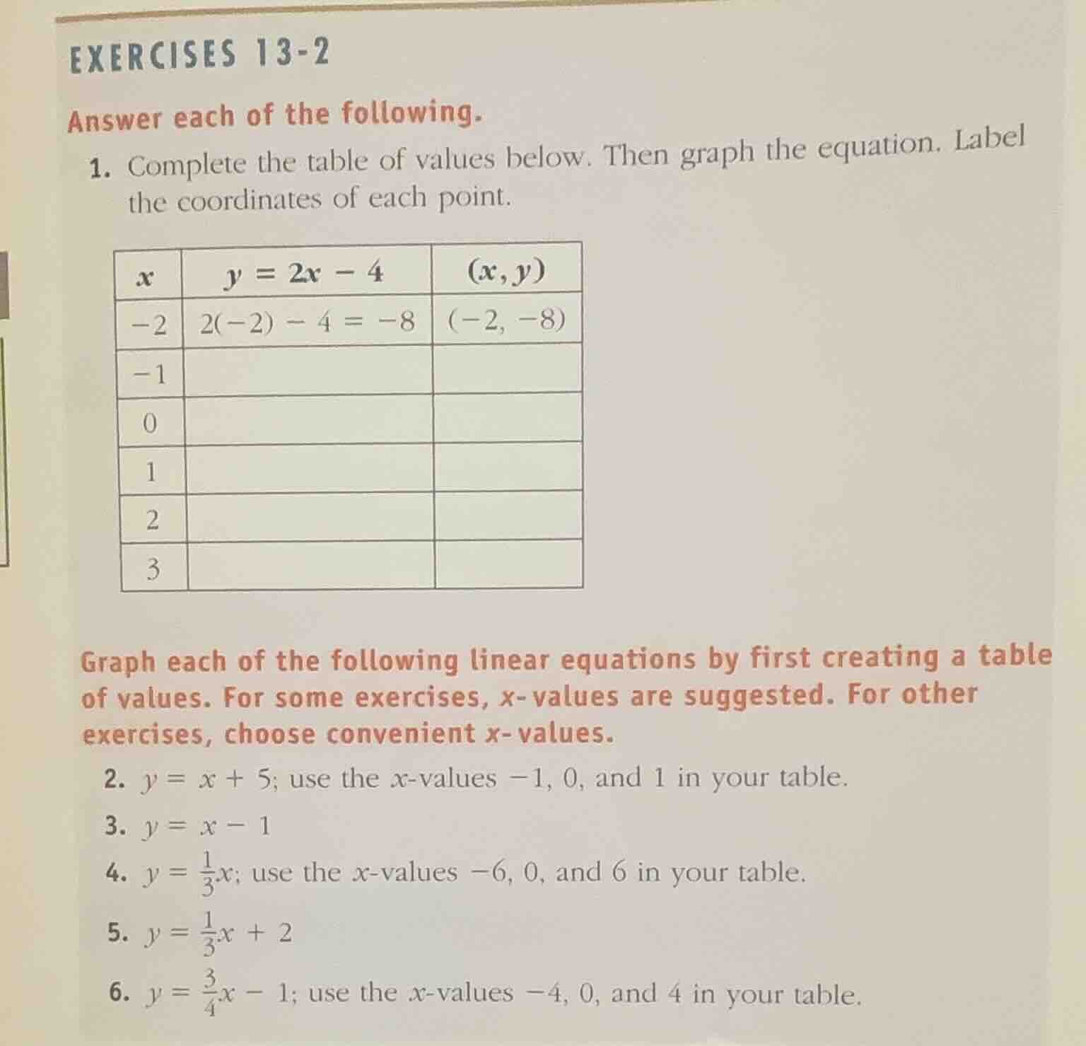 exercises 13-2 answer each of the following. 1. complete the table of v…