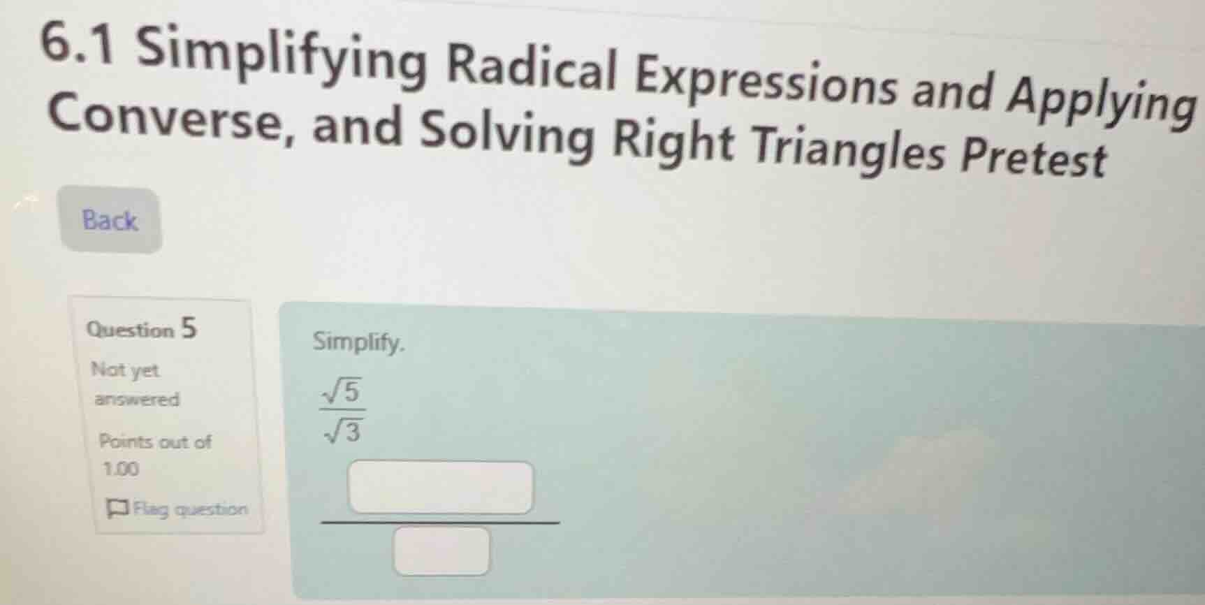 6.1 simplifying radical expressions and applying converse, and solving …