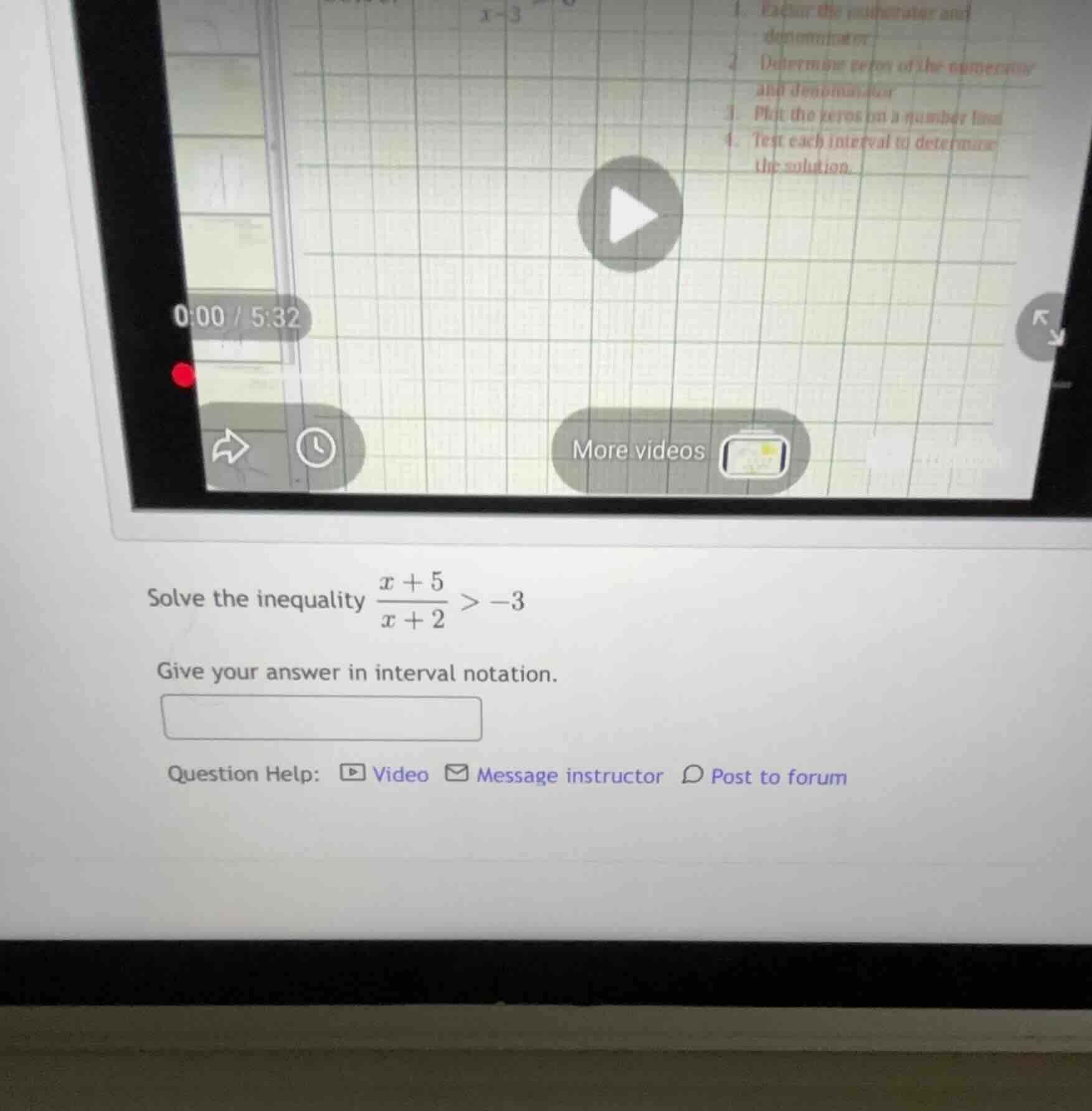 solve the inequality \\(\\frac{x + 5}{x + 2} > -3\\) give your answer i…