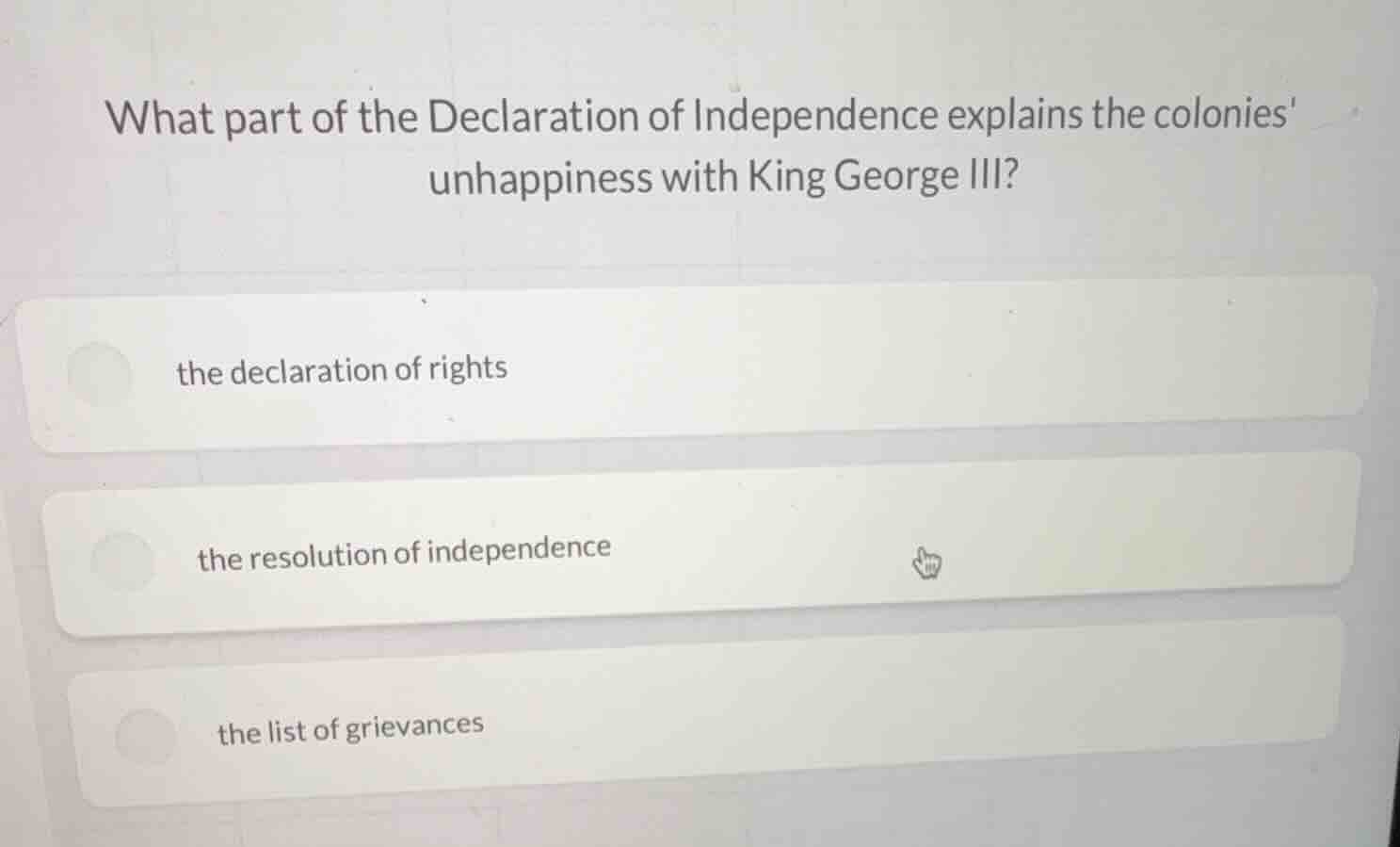 what part of the declaration of independence explains the colonies unha…