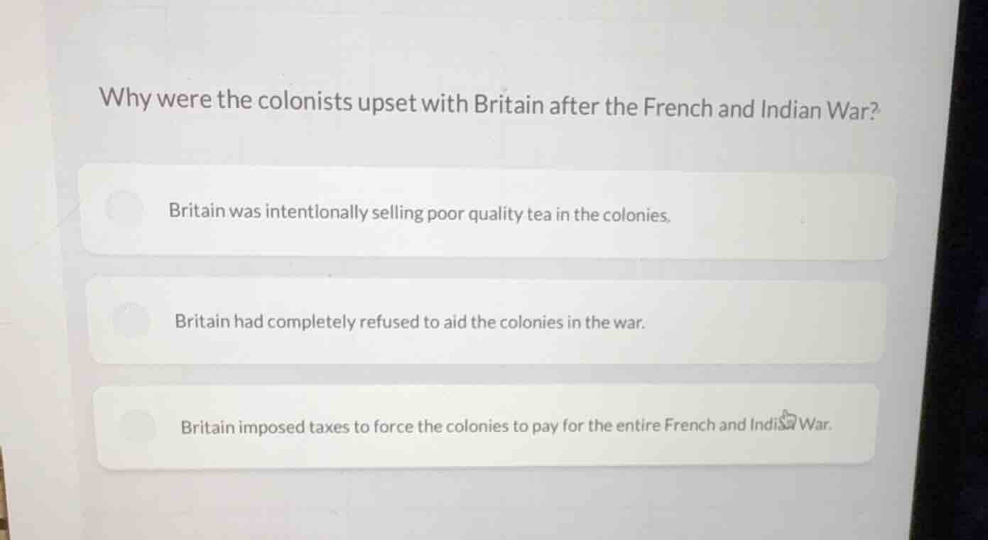 why were the colonists upset with britain after the french and indian w…