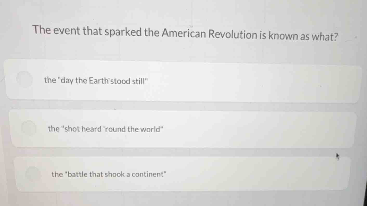the event that sparked the american revolution is known as what? the \d…
