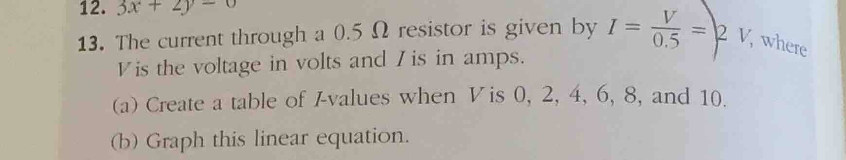 13. the current through a \\(0.5\\ \\omega\\) resistor is given by \\(i…