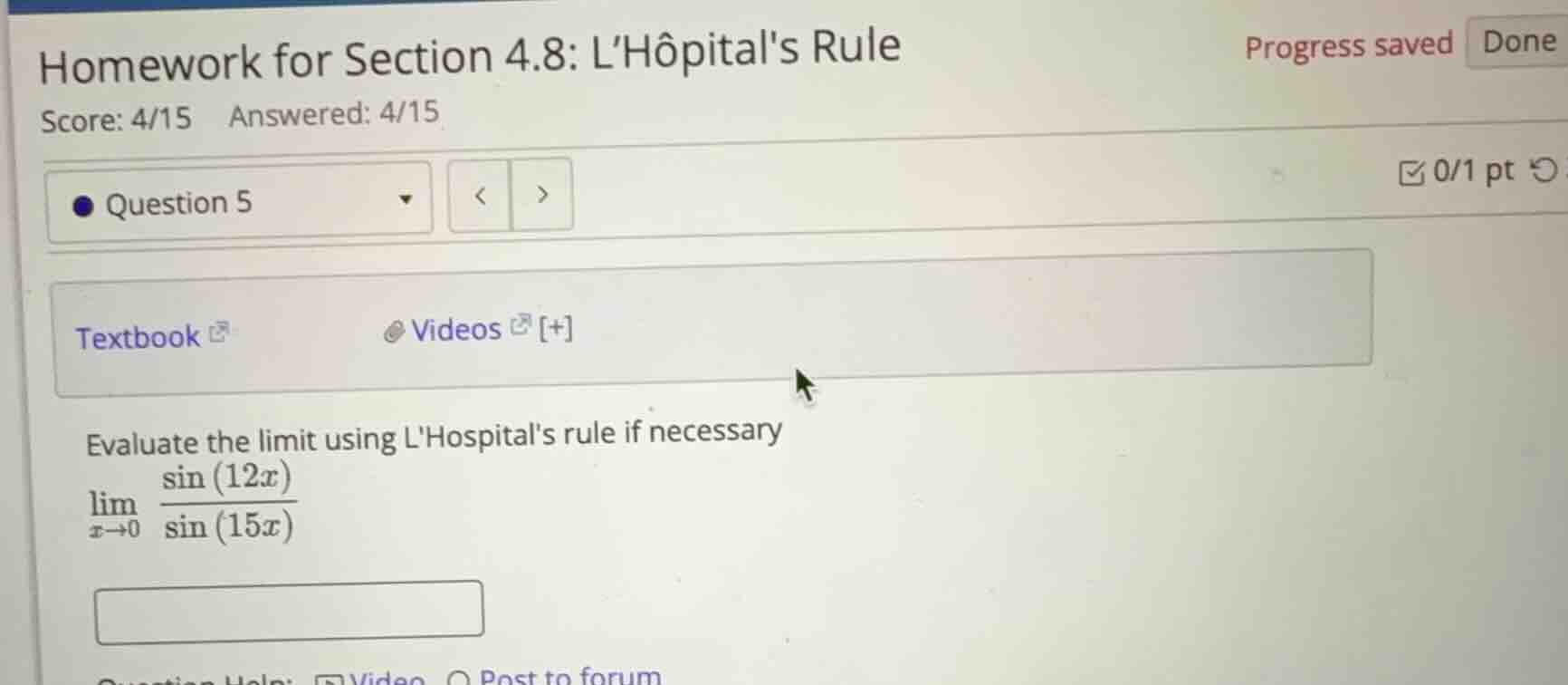 evaluate the limit using lhospitals rule if necessary \\\\lim_{x \\to 0…