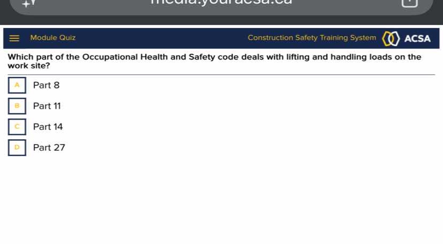 which part of the occupational health and safety code deals with liftin…