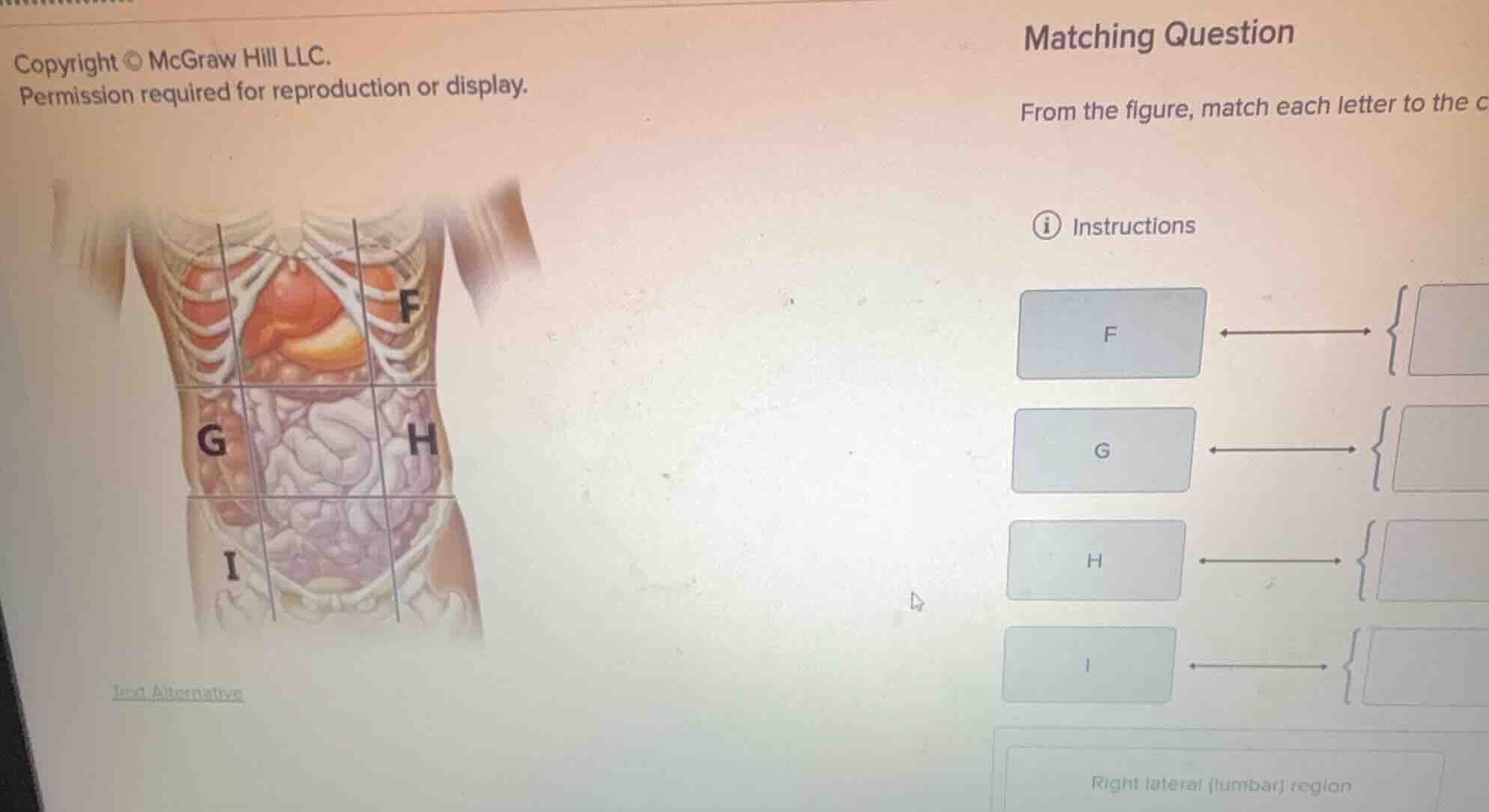 matching question from the figure, match each letter to the correct reg…