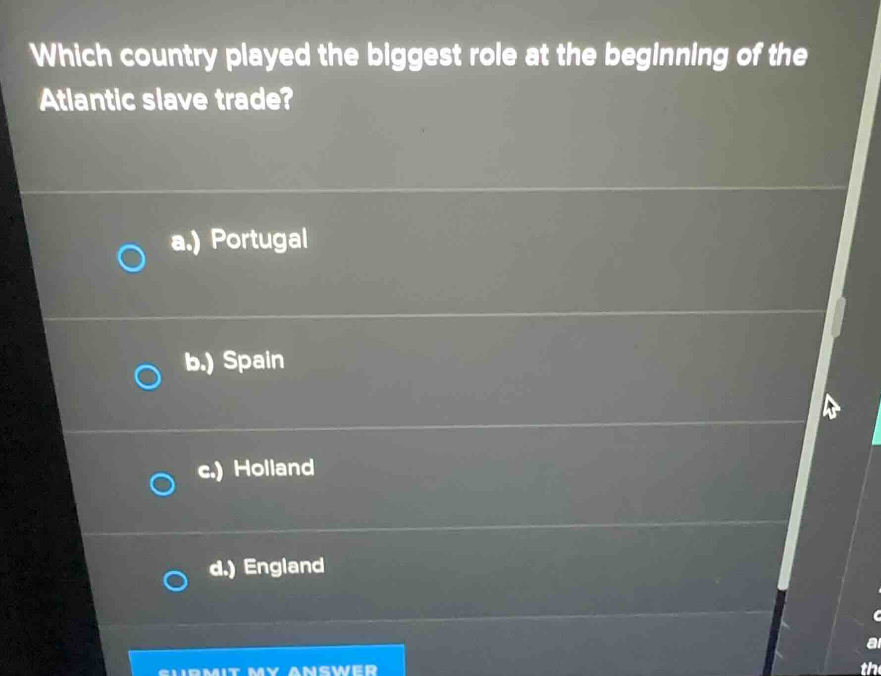 which country played the biggest role at the beginning of the atlantic …