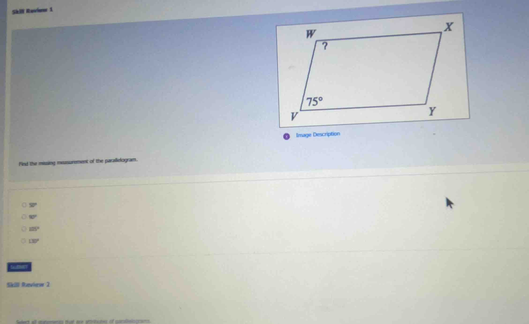 skill review 1 find the missing measurement of the parallelogram. (a) 5…