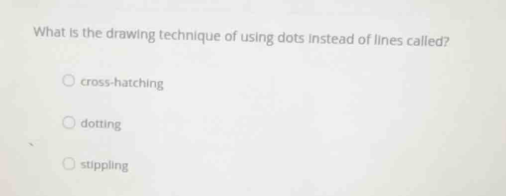 what is the drawing technique of using dots instead of lines called? cr…