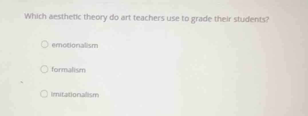 which aesthetic theory do art teachers use to grade their students? emo…