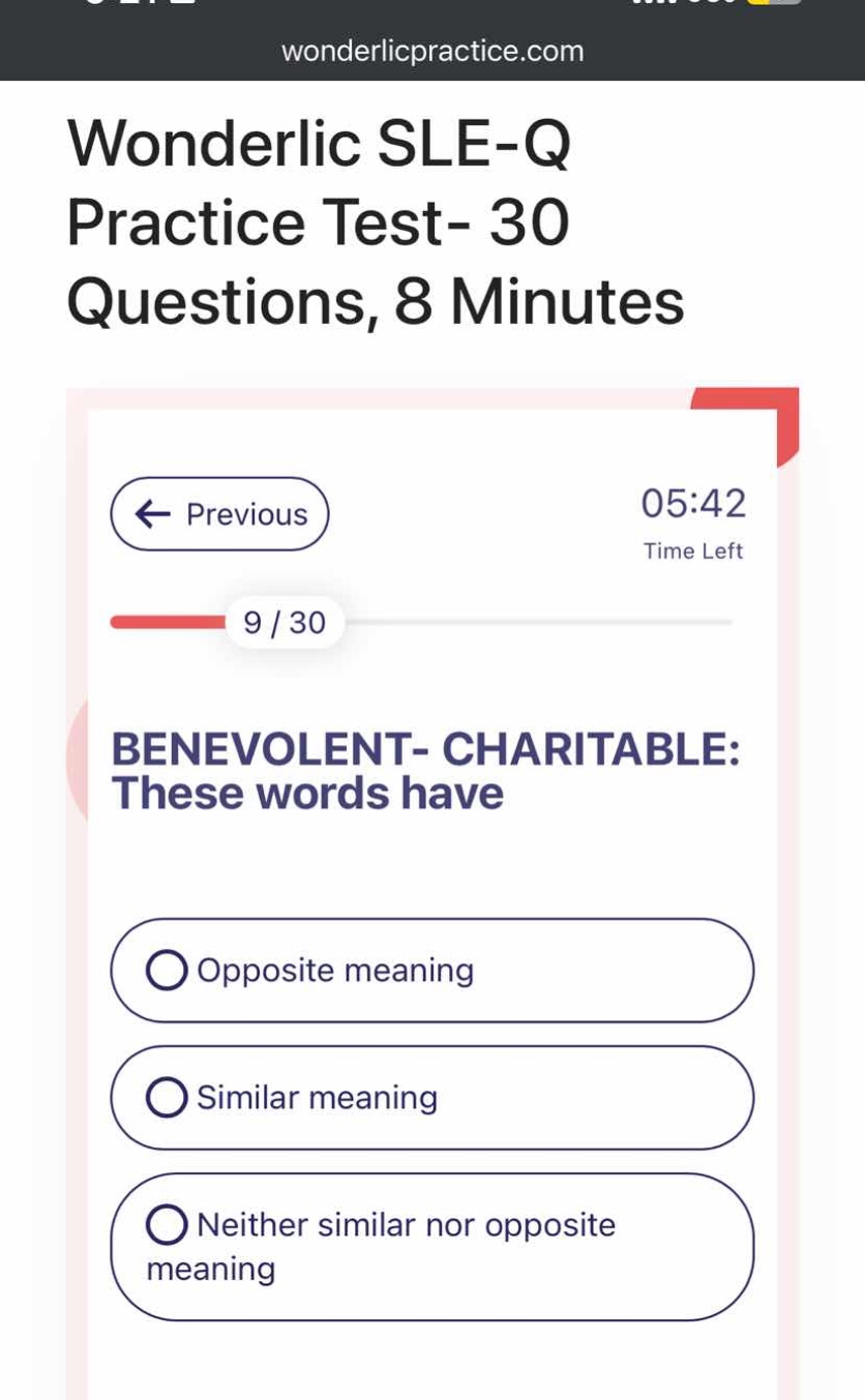 benevolent- charitable: these words have - opposite meaning - similar m…