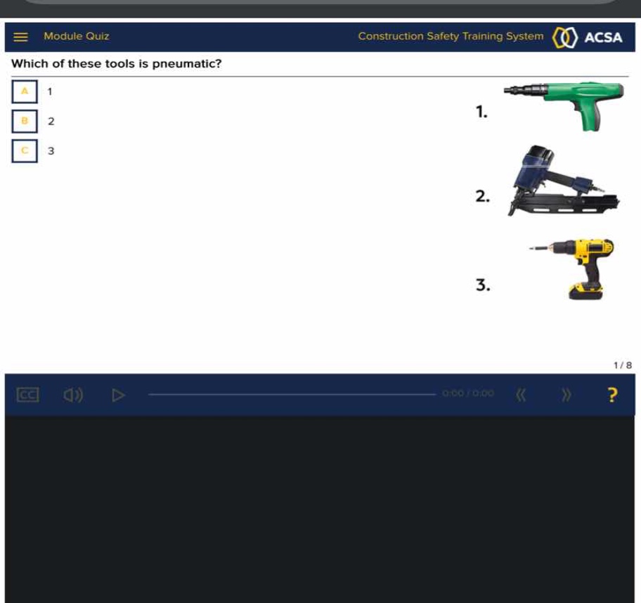 which of these tools is pneumatic? a 1 b 2 c 3