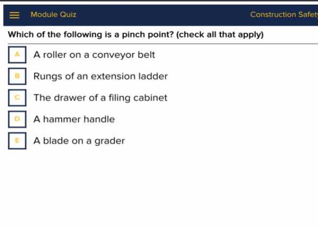 which of the following is a pinch point? (check all that apply) a a rol…