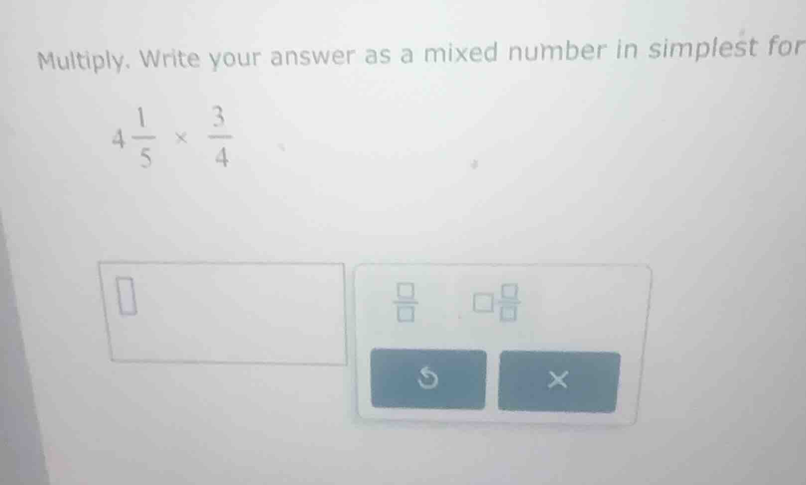 multiply. write your answer as a mixed number in simplest form. (4\frac…