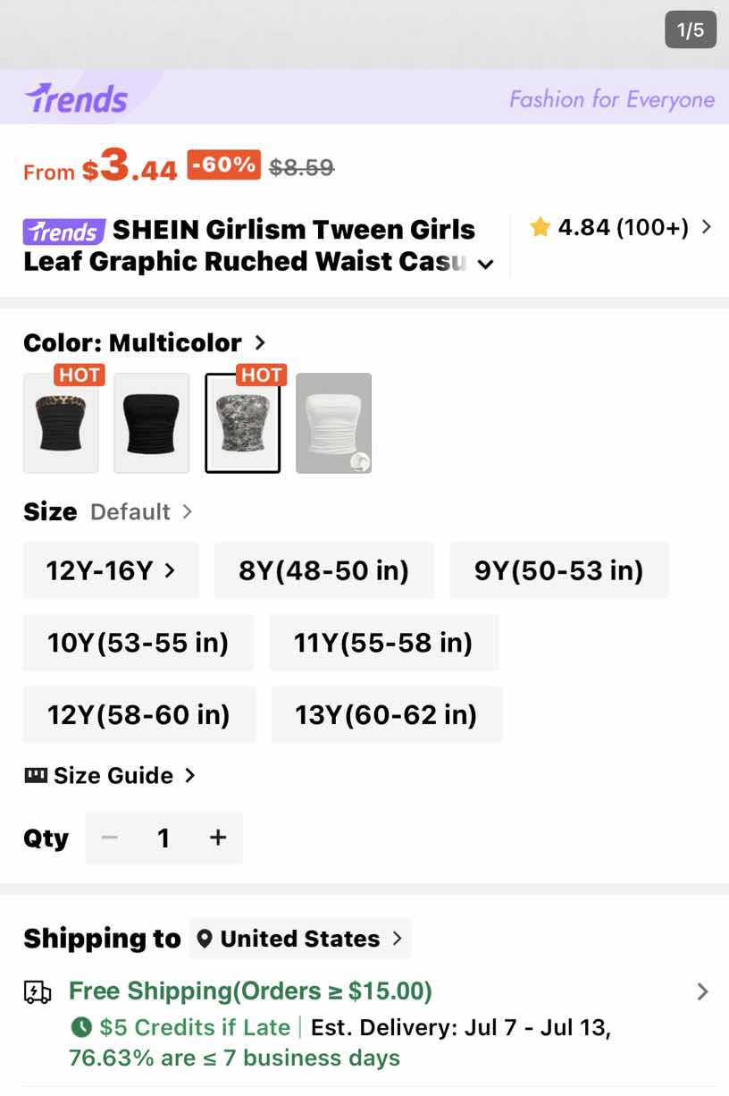 trends fashion for everyone from \\$3.44 -60\\% \\$8.59 trends shein gi…