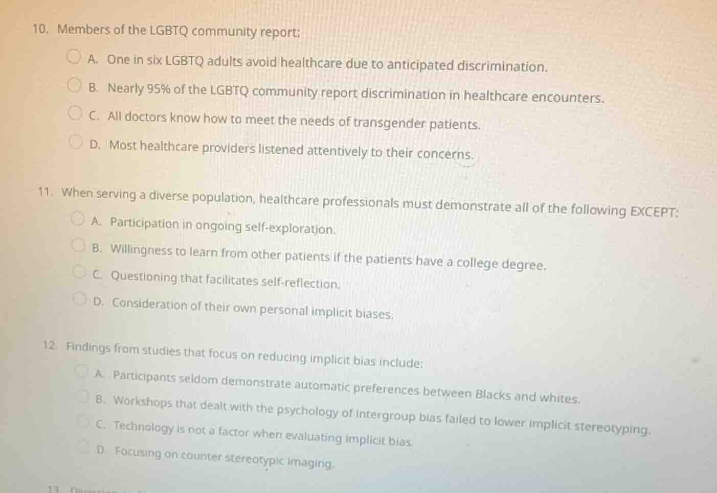 10. members of the lgbtq community report: a. one in six lgbtq adults a…