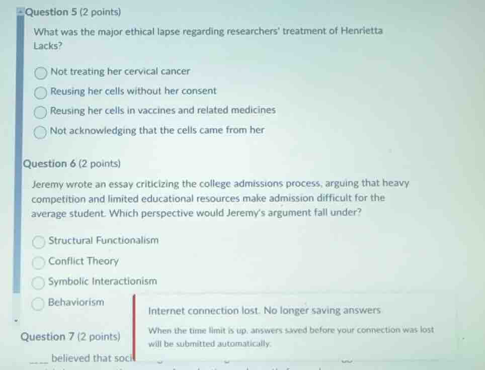 question 5 (2 points) what was the major ethical lapse regarding resear…