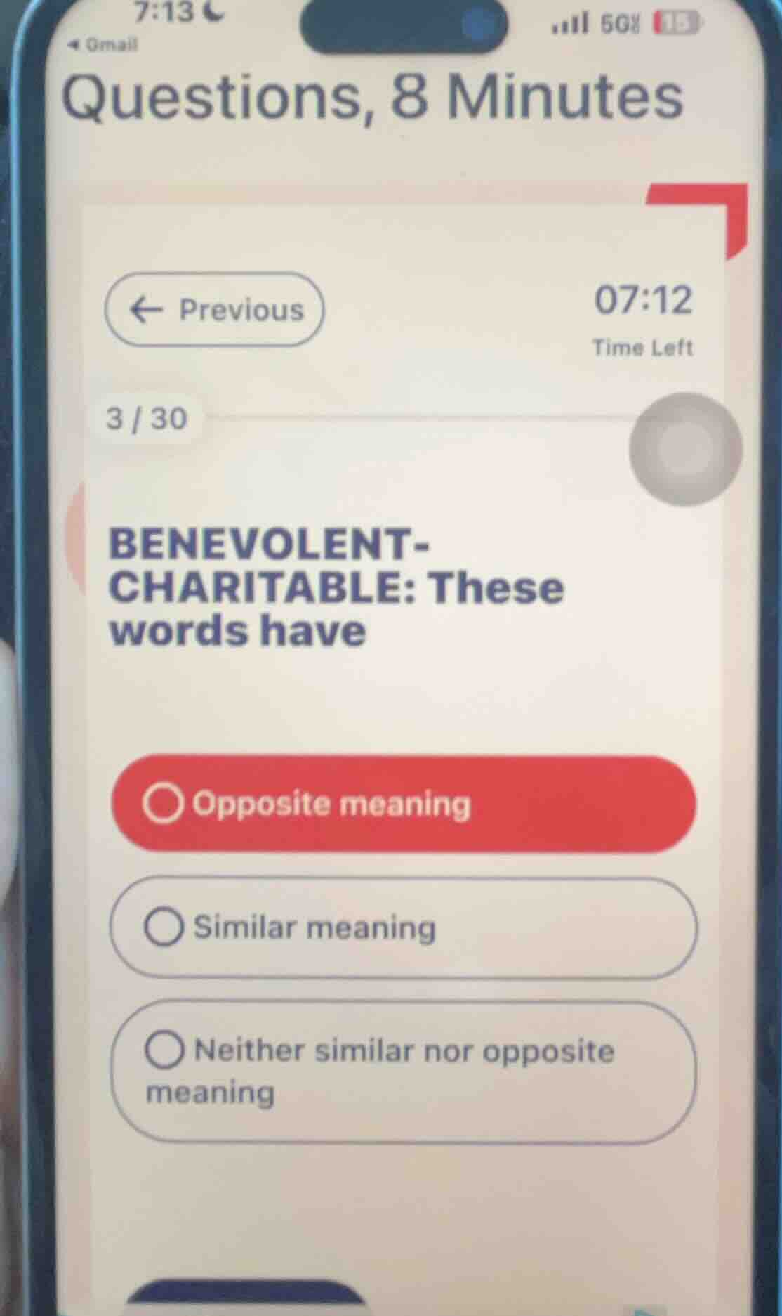 benevolent-charitable: these words have - opposite meaning - similar me…