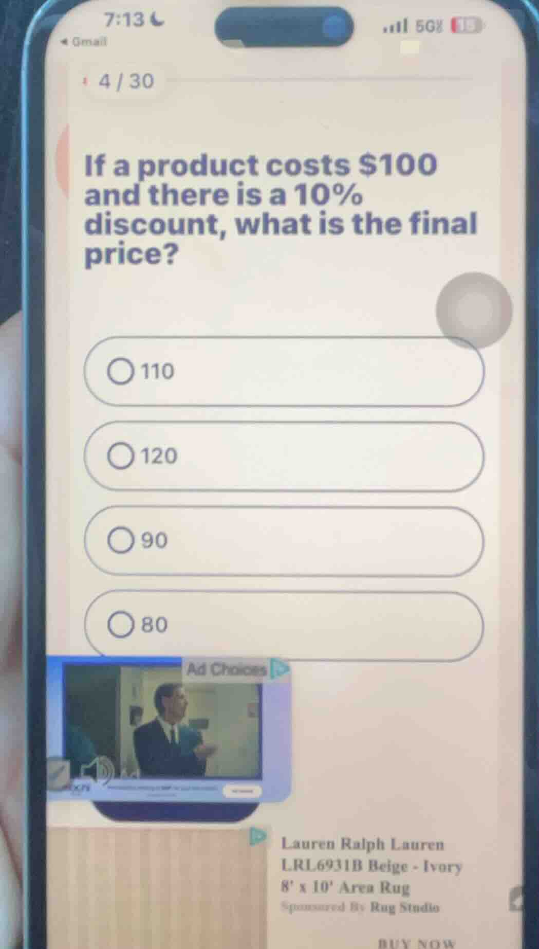 if a product costs $100 and there is a 10% discount, what is the final …