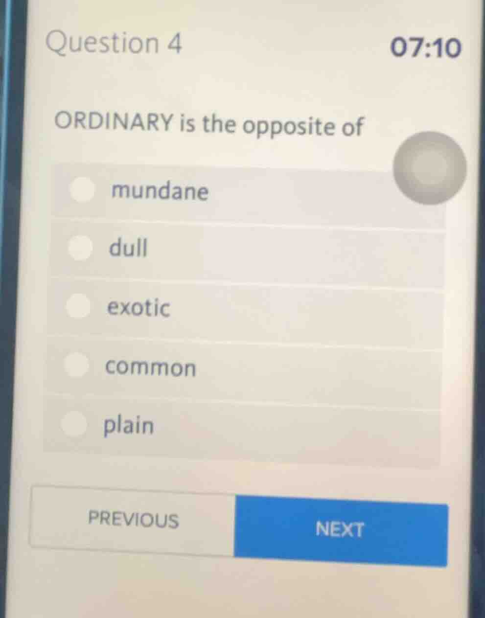 ordinary is the opposite of mundane dull exotic common plain