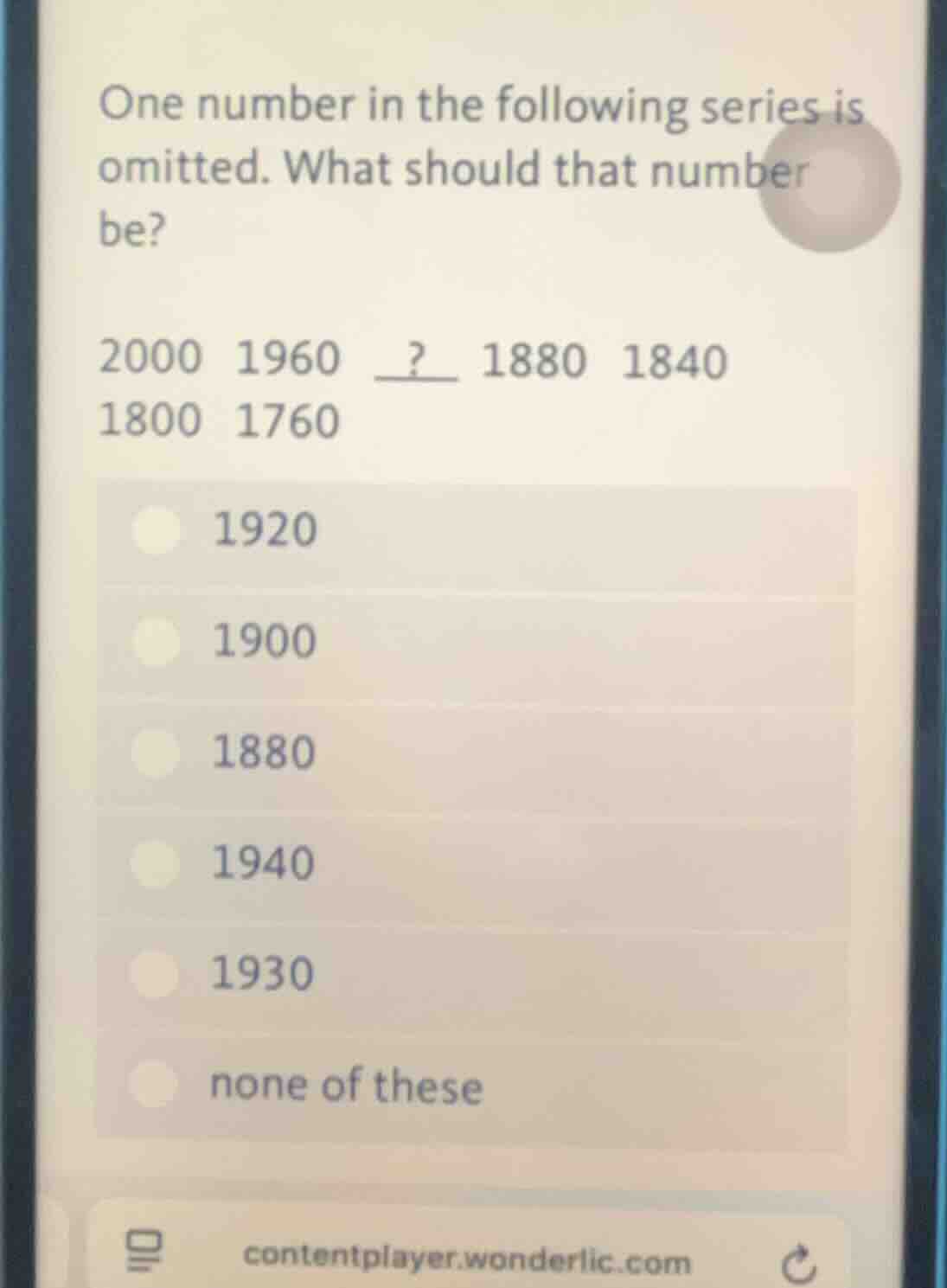 one number in the following series is omitted. what should that number …