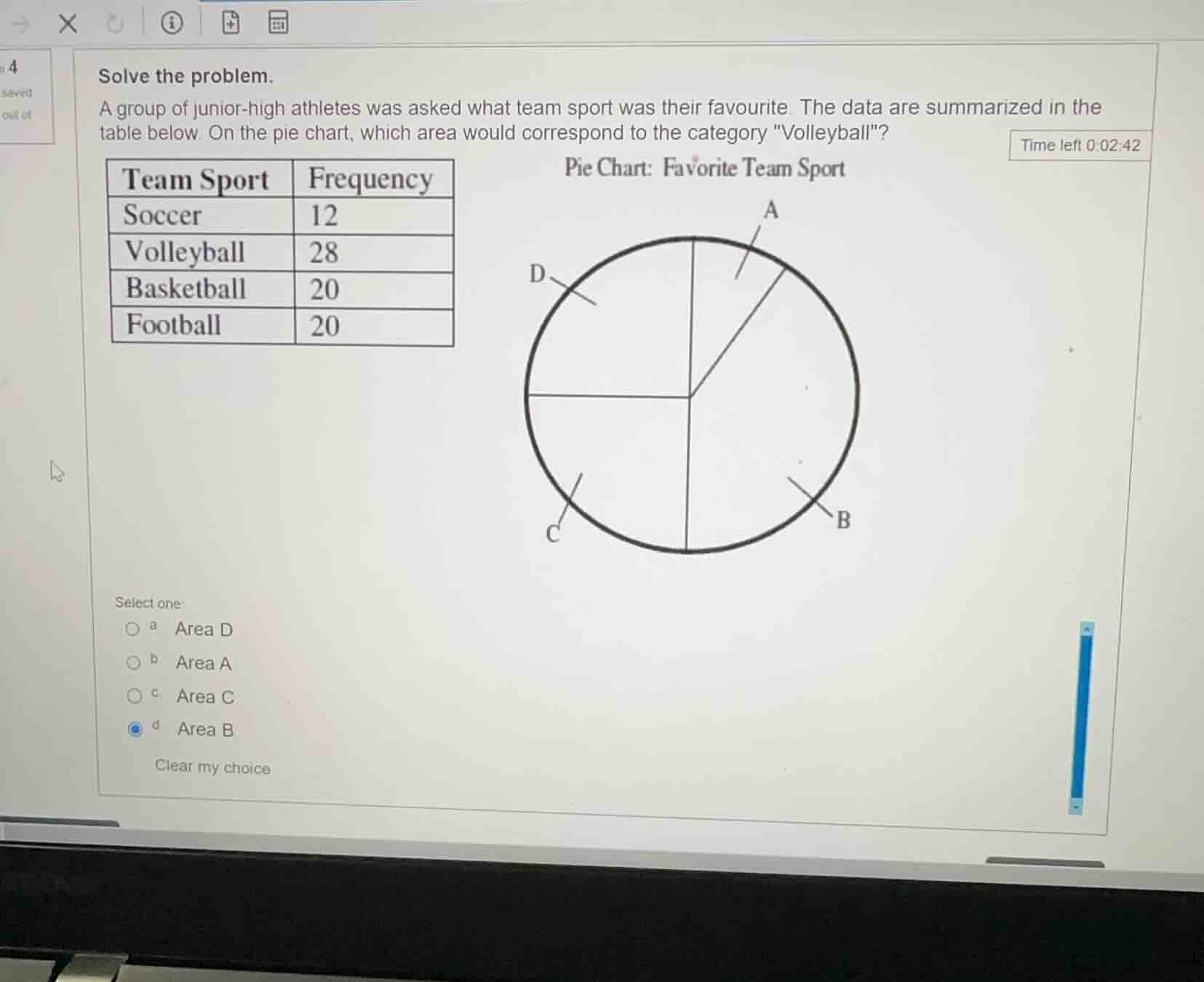 solve the problem. a group of junior-high athletes was asked what team …
