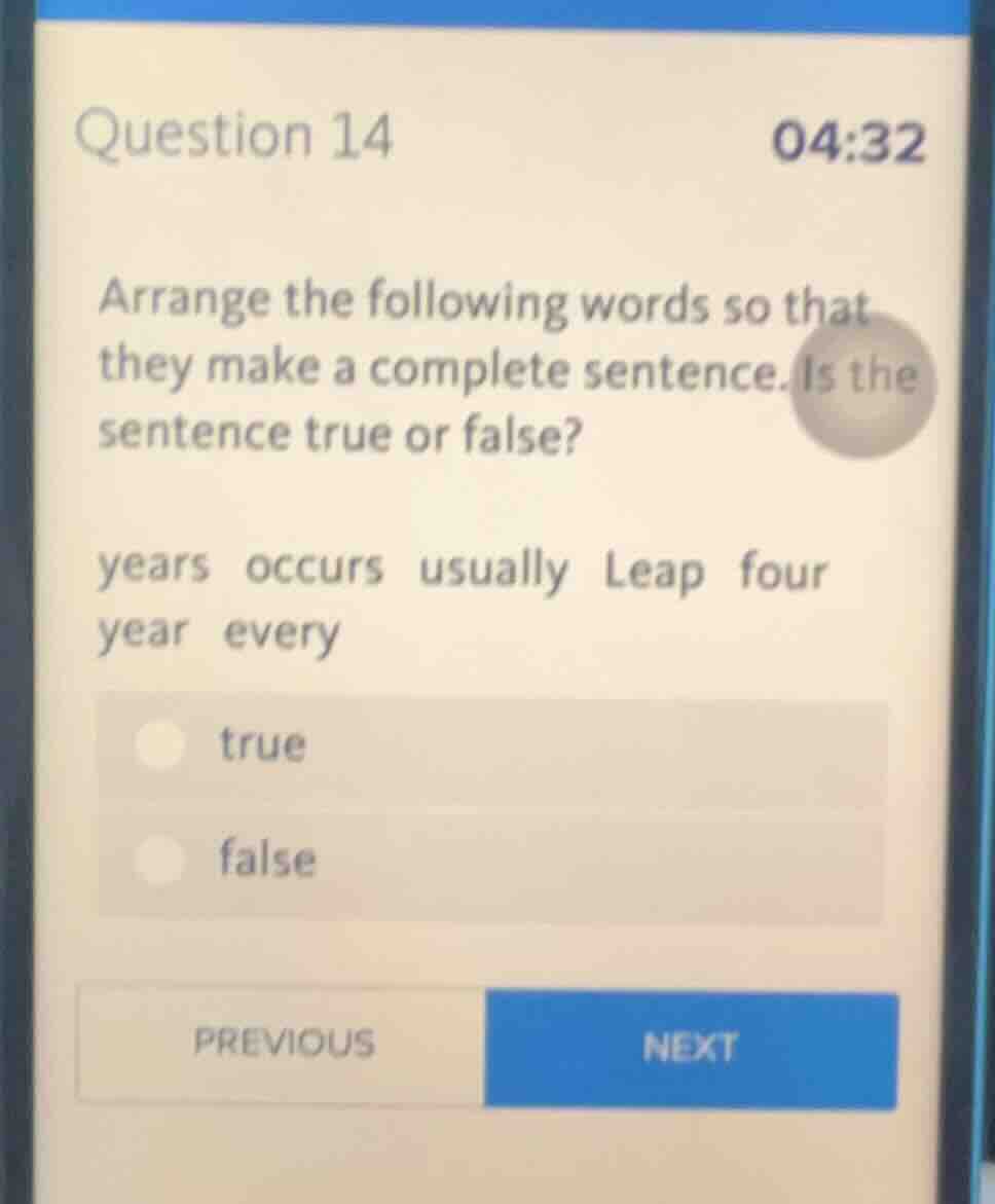 question 14 arrange the following words so that they make a complete se…