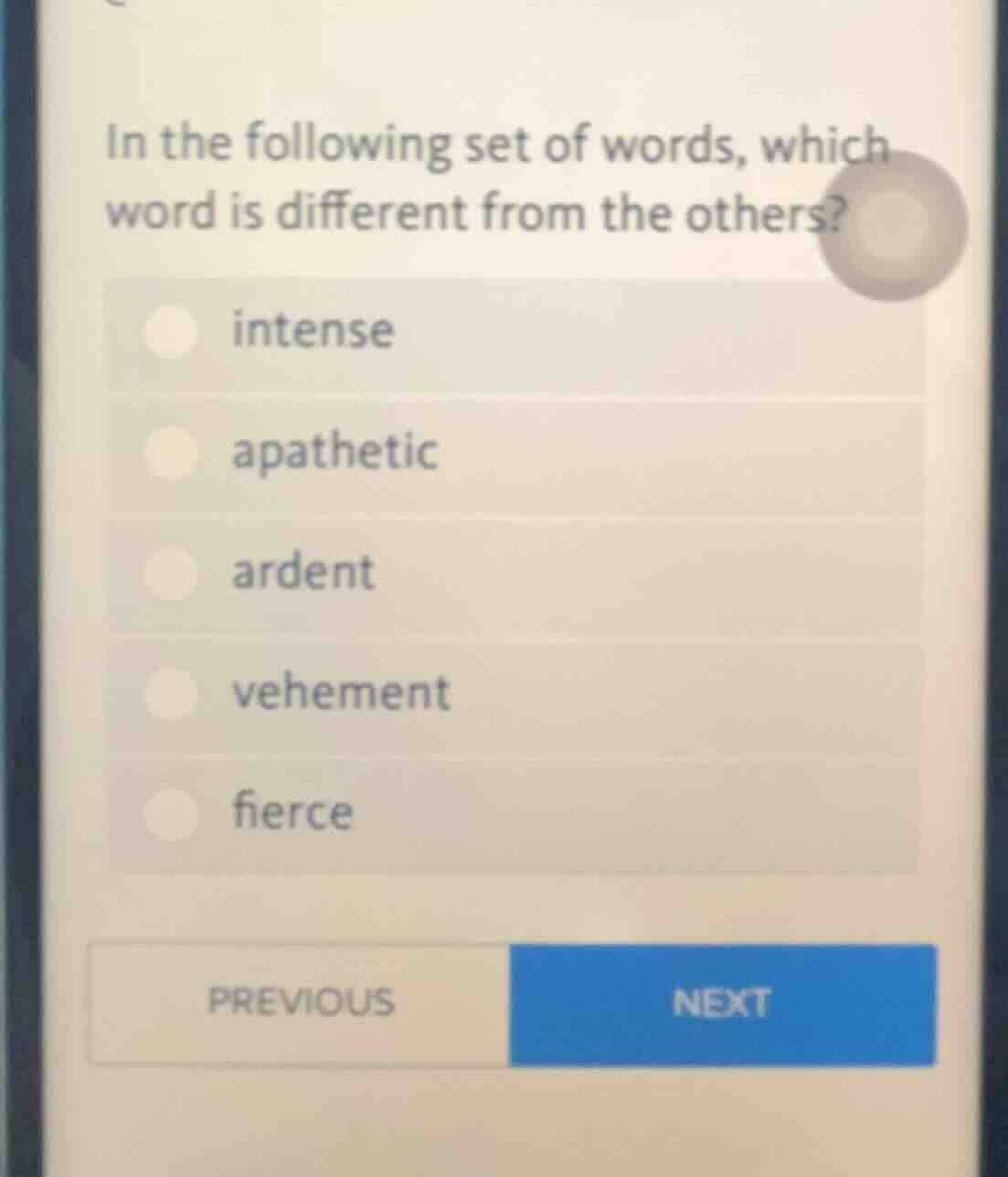 in the following set of words, which word is different from the others?…