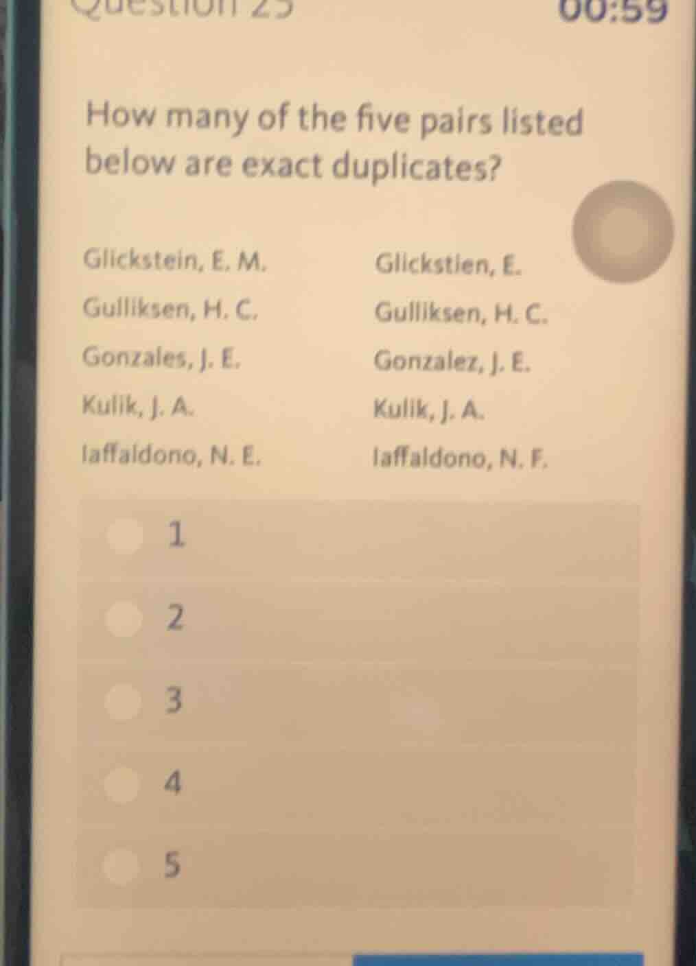 how many of the five pairs listed below are exact duplicates? glickstei…