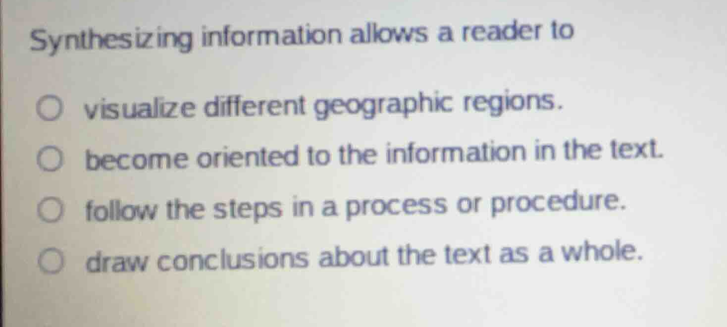 synthesizing information allows a reader to visualize different geograp…