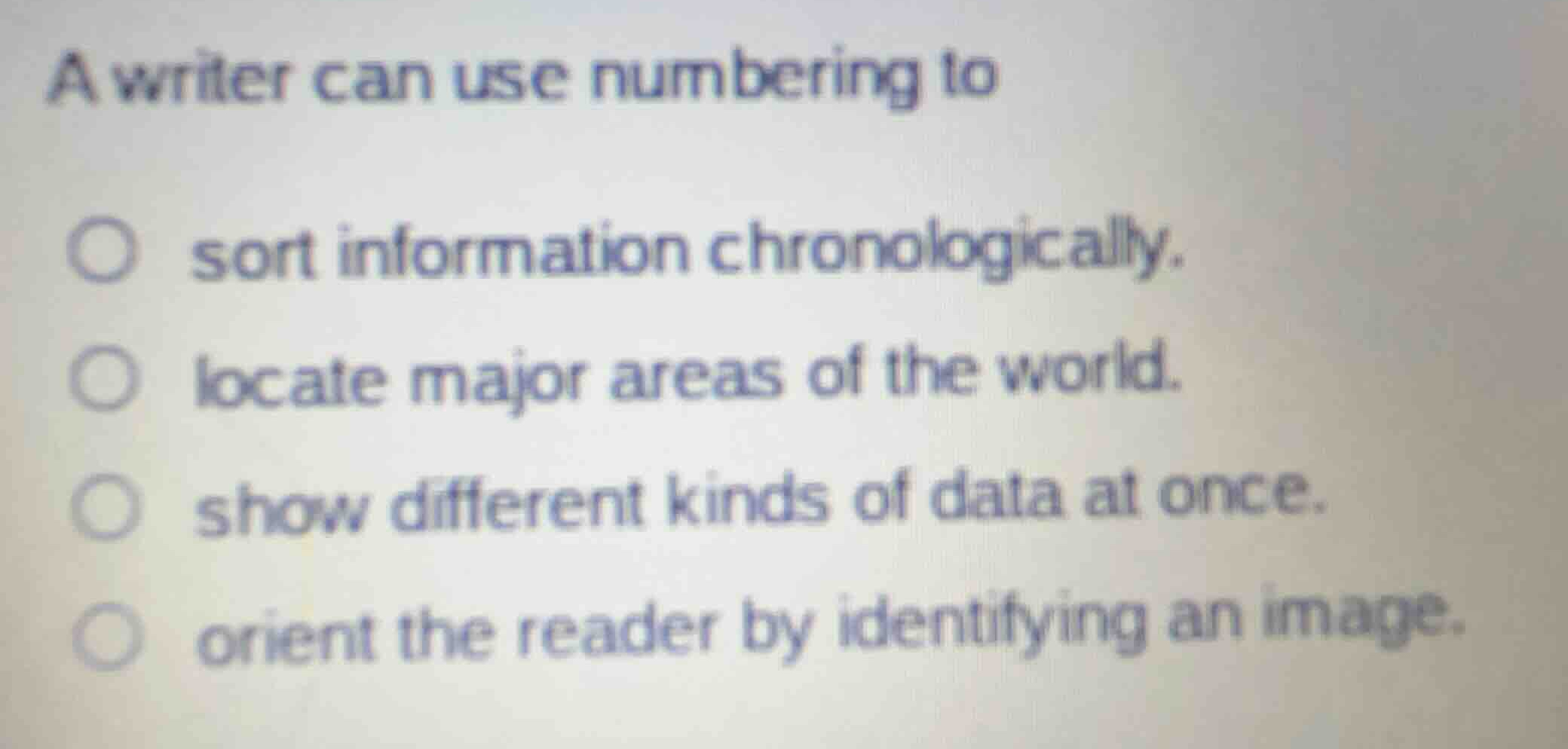 a writer can use numbering to sort information chronologically. locate …