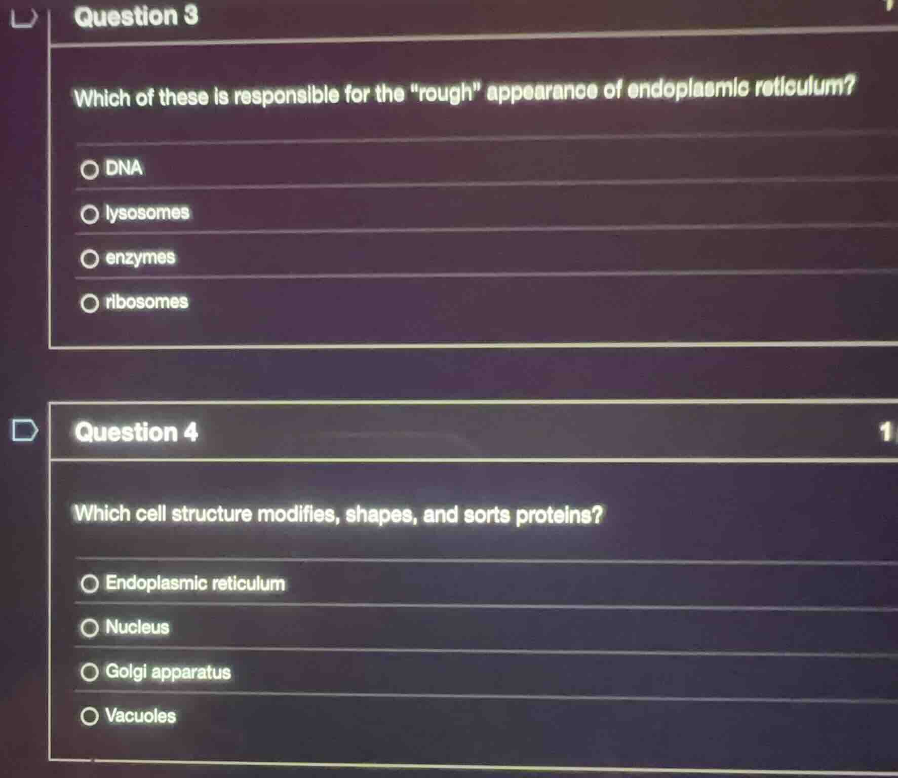 question 3 which of these is responsible for the ough\ appearance of en…