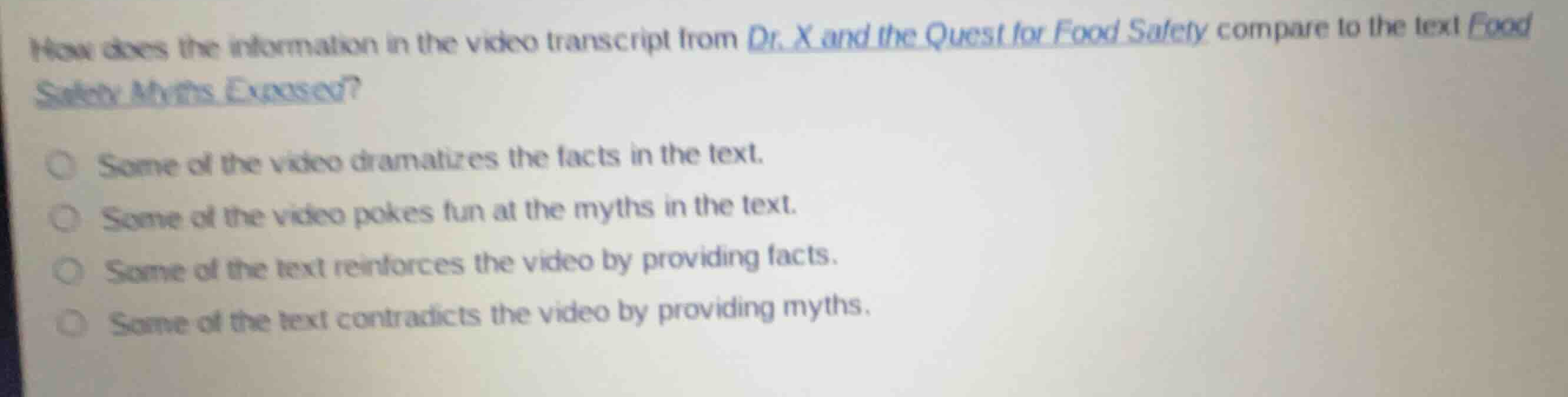 how does the information in the video transcript from dr. x and the que…