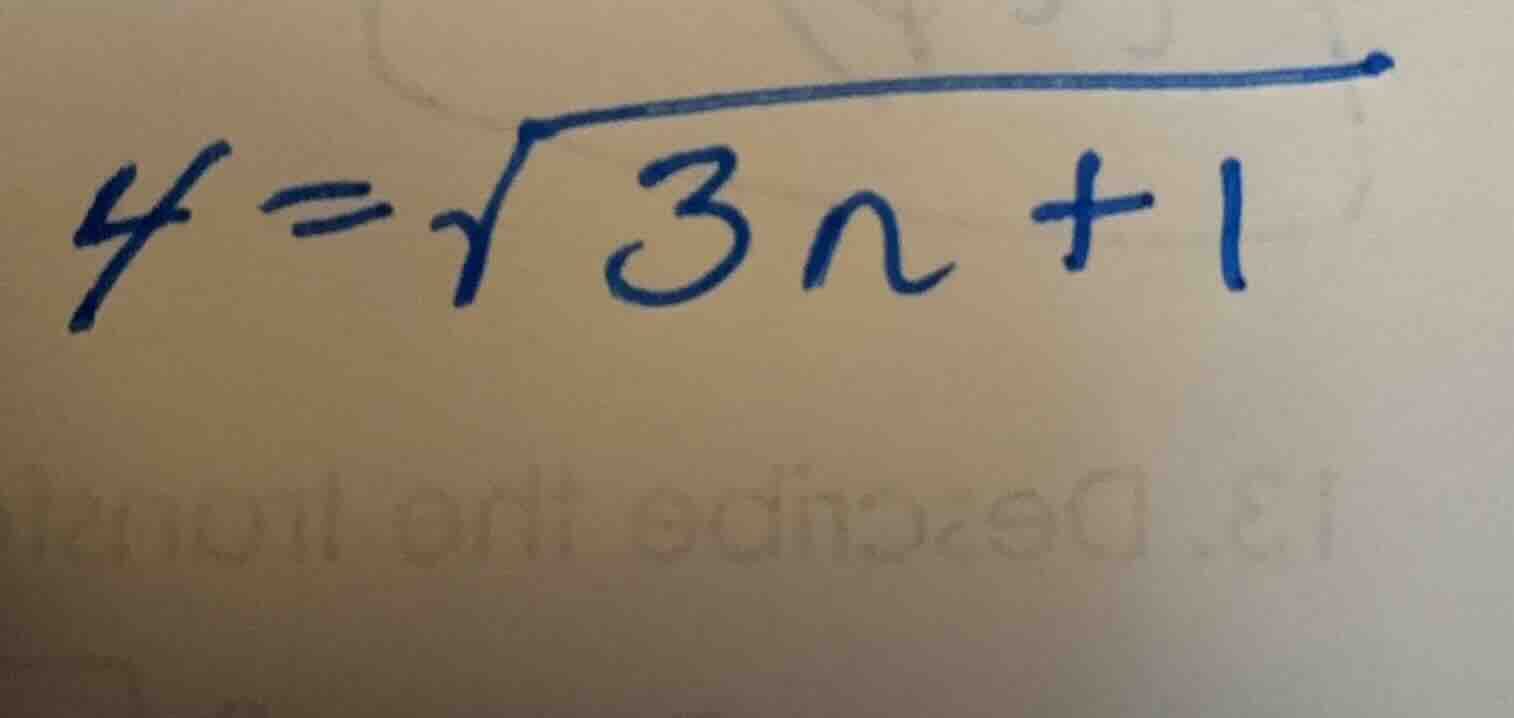 \\4 = \\sqrt{3n + 1}\\