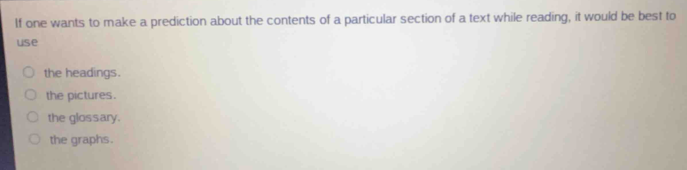 if one wants to make a prediction about the contents of a particular se…