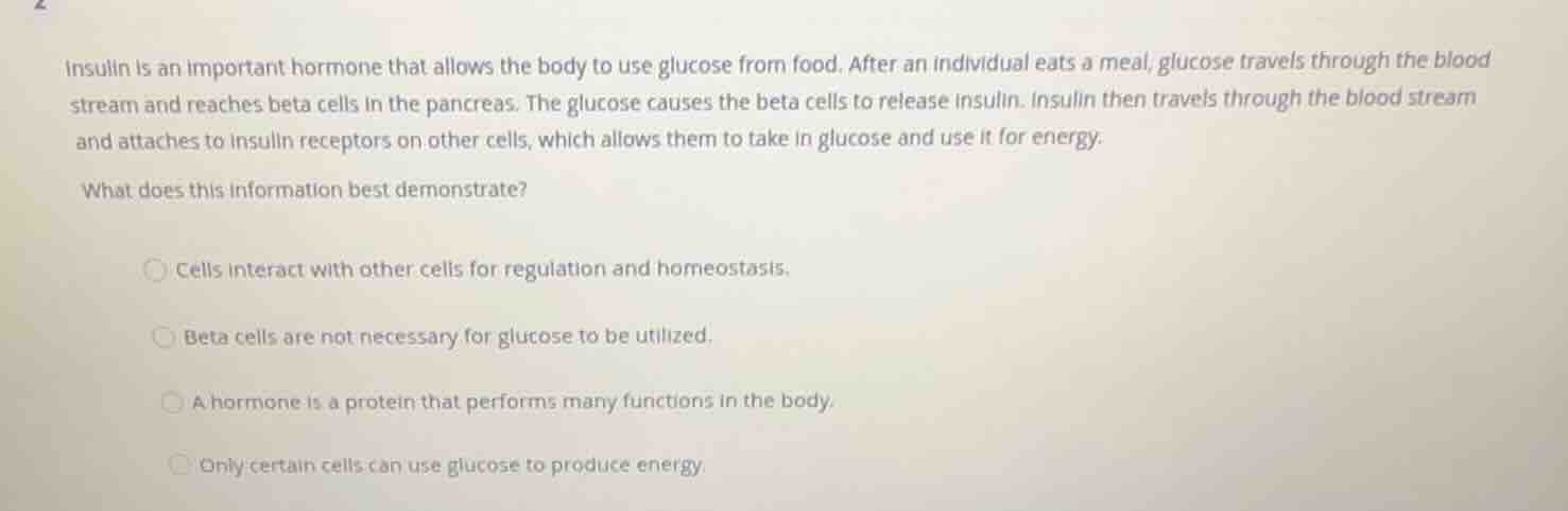 insulin is an important hormone that allows the body to use glucose fro…