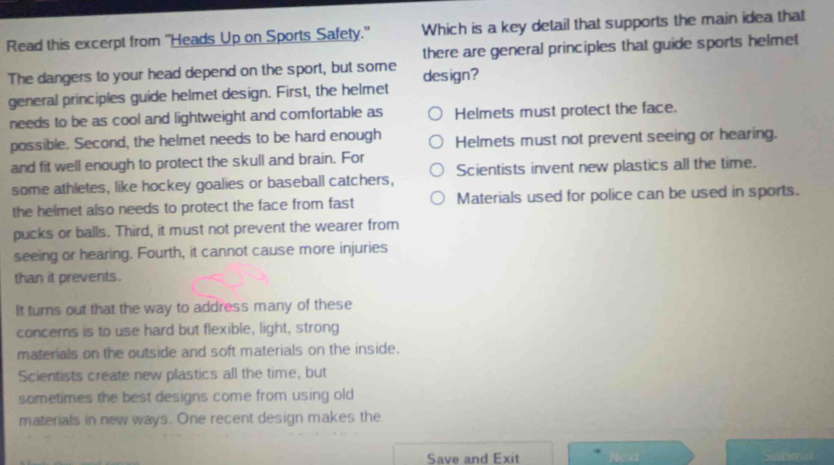 read this excerpt from \heads up on sports safety.\ the dangers to your…