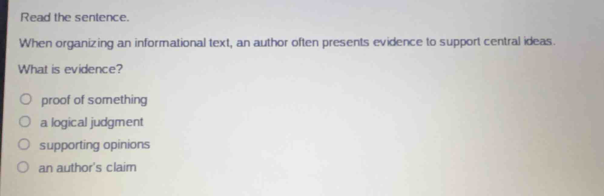 read the sentence. when organizing an informational text, an author oft…