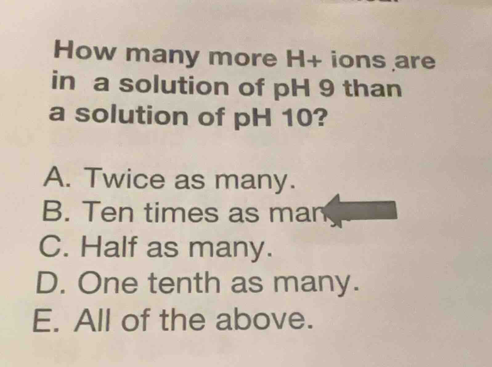 how many more \\(\\text{h}^+\\) ions are in a solution of \\(\\text{ph}…