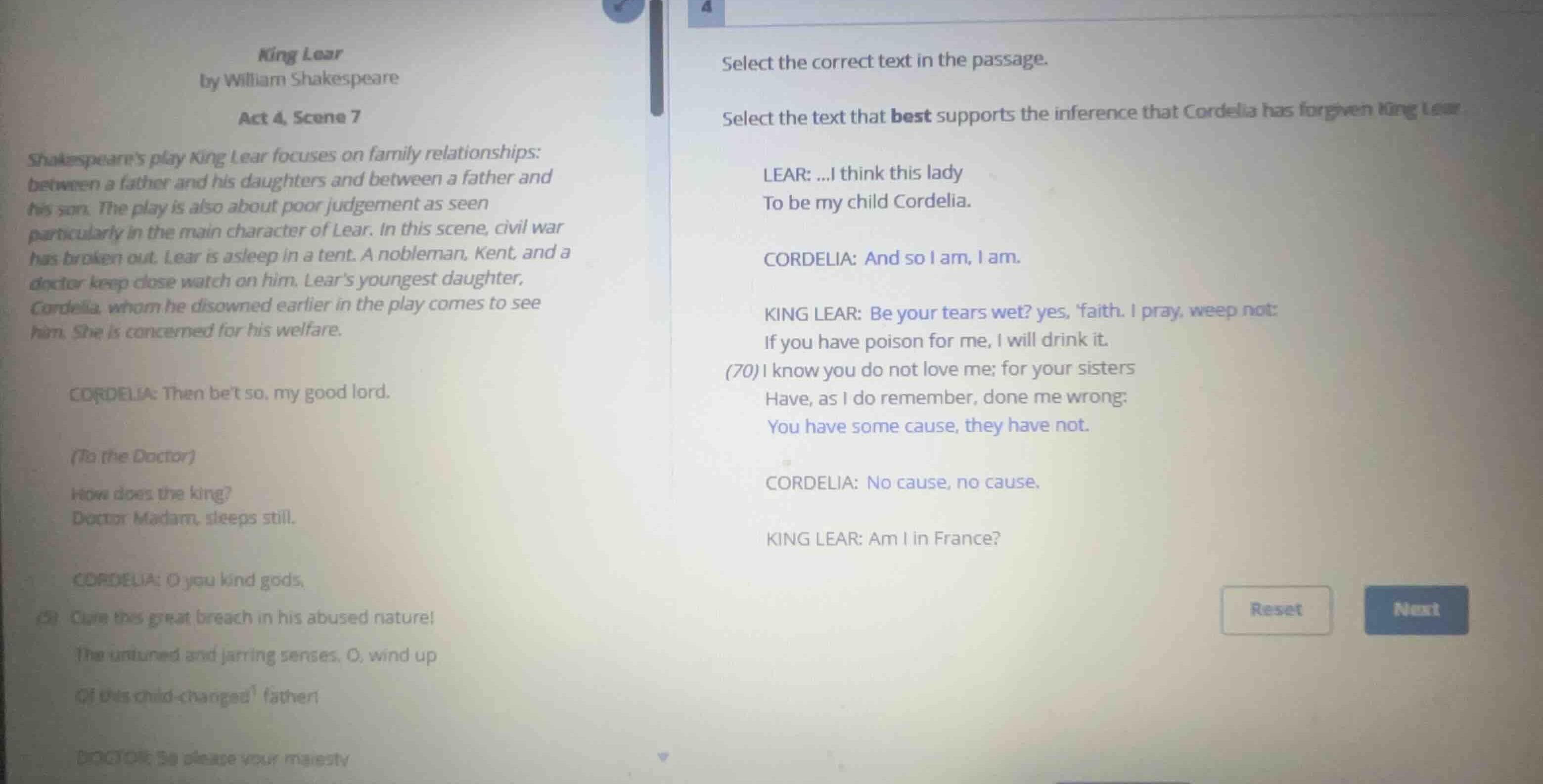 king lear by william shakespeare act 4, scene 7 shakespeares play king …